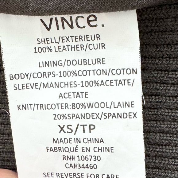 Vince Leather Scuba Jacket XS - Picture 14 of 15